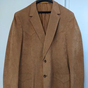 Men's Tan Swede leather Blazer. Regency Park Exclusively for Lantor's